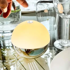 Alba Light Ball batterilampe / bordlampe, krom (1 stk.)