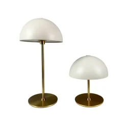 Along LED bordlampe / batterilampe, beige/messing (2 stk.)