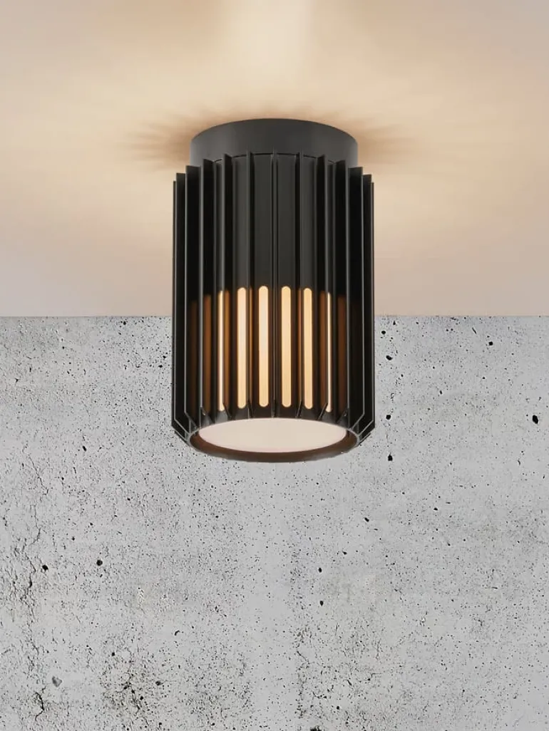 Aludra udendørs loftlampe, sort