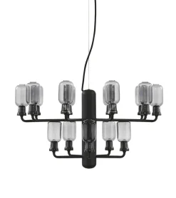 Amp Lysekrone - Lille, Smoke/Sort marmor