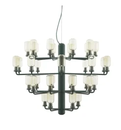 Amp Lysekrone - Stor, Guld/Grøn marmor