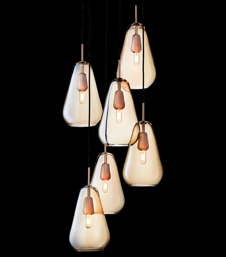 Anoli 6 pendel, nordic guld/guld