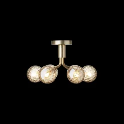 Apiales 6 loftlampe, børstet messing/optic guld glas