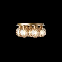 Apiales 7 loftlampe, børstet messing/guld glas