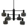 Arp lysekrone 6 kupler, sort/smoke