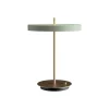 Asteria bordlampe m/USB, olive grøn/messing
