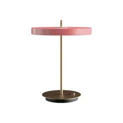 Asteria bordlampe m/USB, rose/messing