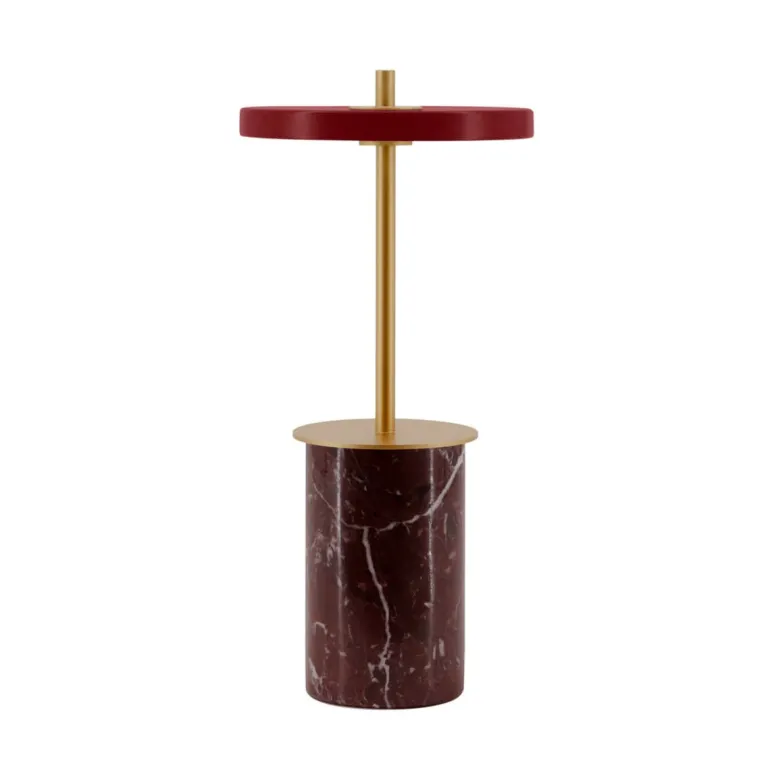 Asteria Move mini batteri-/bordlampe, rød marmor