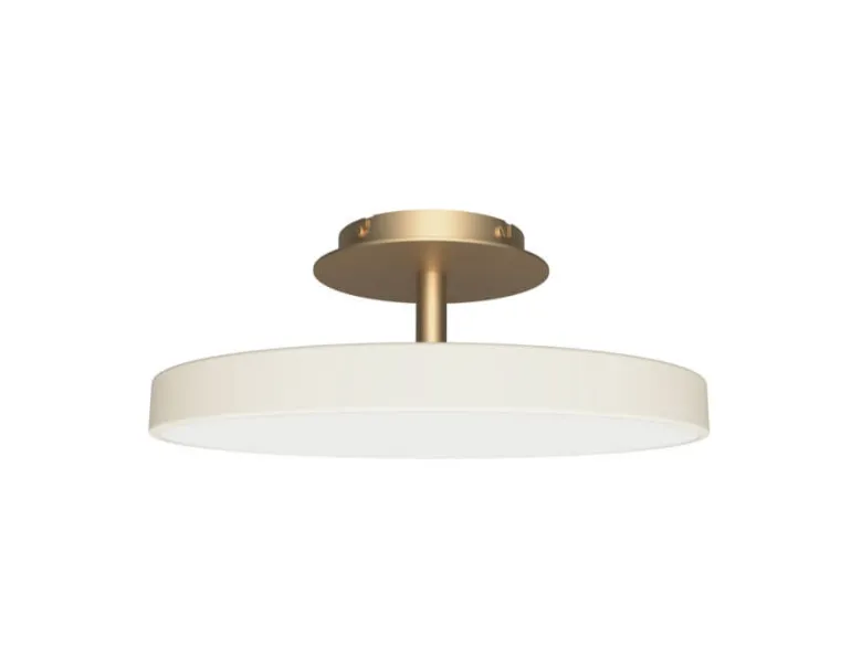 Asteria Up medium loftlampe, pearl hvid/messing