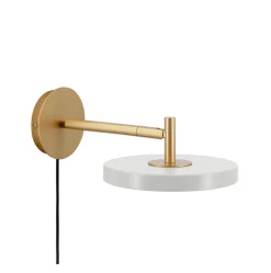 Asteria væglampe kort, mist grå/messing