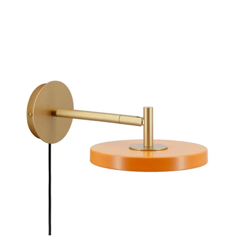 Asteria væglampe kort, orange/messing