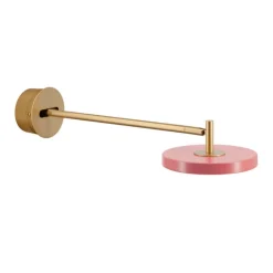 Asteria væglampe lang hardwired, rose/messing