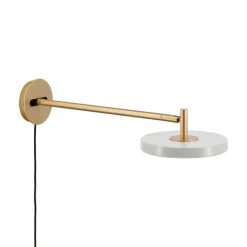 Asteria væglampe lang, mist grå/messing