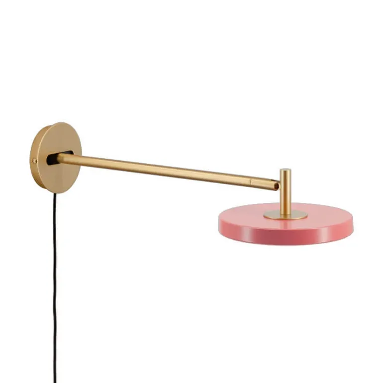 Asteria væglampe lang, rose/messing