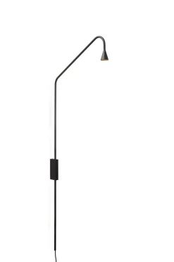 Austere væglampe m. touchdæmp og stik, sort