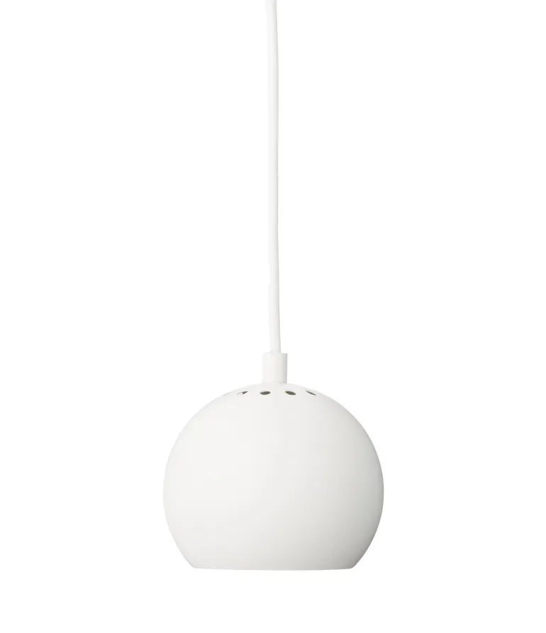 Ball pendel Ø12, mat hvid