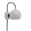 Ball væglampe, blank pale grey