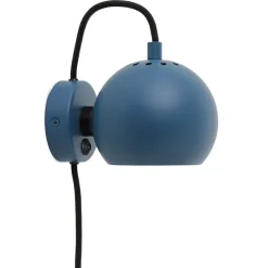 Ball væglampe, mat petroleumsblå