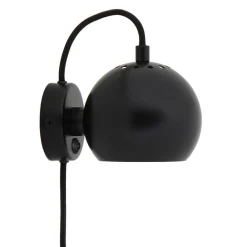 Ball væglampe, mat sort
