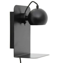 Ball væglampe m/USB, mat sort