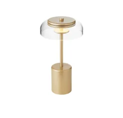 Blossi bordlampe / batterilampe mini portable, nordic guld/klar
