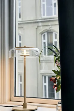 Blossi bordlampe, nordic guld/klar