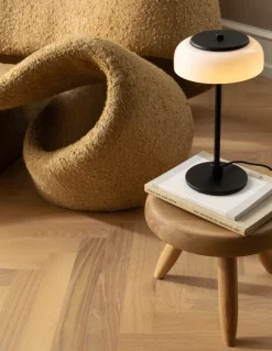 Blossi bordlampe small, sort/opal