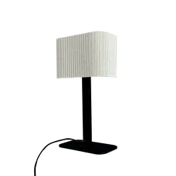 Calix bordlampe m/oval stofskærm, natur/sort