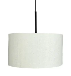 Calix pendel m/høj stofskærm, natur/sort