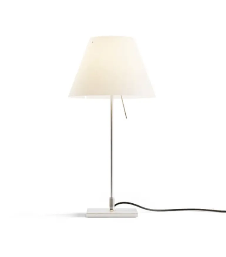 Costanzina bordlampe D13p/D13.pic.LED, alu/hvid