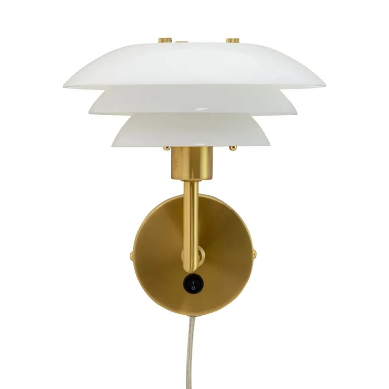 DL20 væglampe, opal/messing