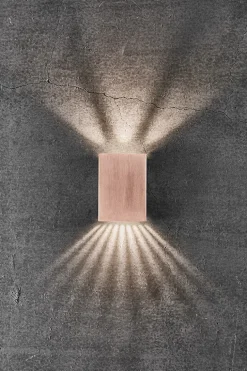 Fold 10 udendørs væglampe LED, kobber