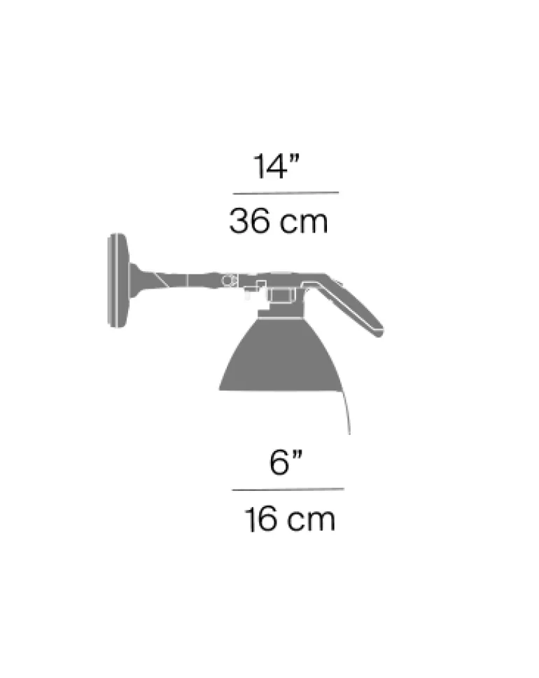 Fortebraccio Ø16 væglampe / loftlampe, sort