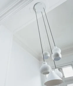 Frandsen baldakin til 6 pendler, mat hvid