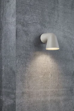 Front Single udendørs væglampe, sand