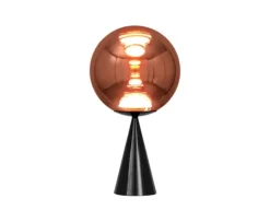 Globe Fat bordlampe, kobber/sort