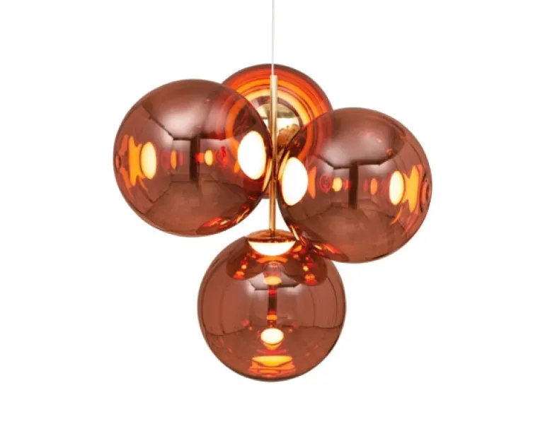 Globe lysekrone small, kobber