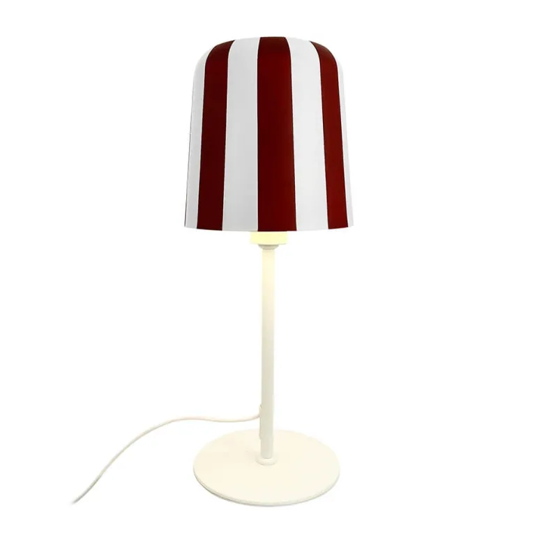 Gry bordlampe, rød/hvid