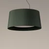 GT7 pendel Ø90, grøn m/nikkel baldakin