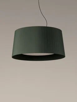 GT7 pendel Ø90, grøn m/nikkel baldakin