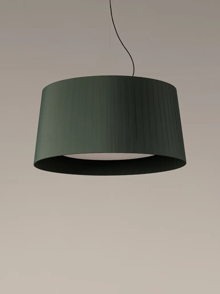 GT7 pendel Ø90, grøn m/nikkel baldakin