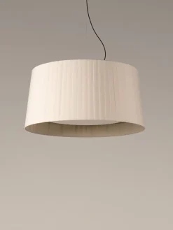 GT7 pendel Ø90, natur m/nikkel baldakin