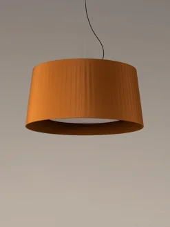 GT7 pendel Ø90, sennepsgul m/nikkel baldakin