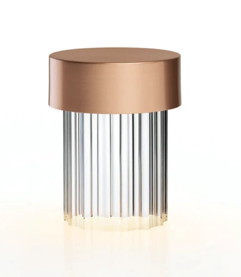 Last Order Bordlampe Riflet, satin kobber