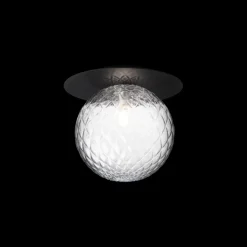 Liila 1 large væglampe / loftlampe, sort/klar