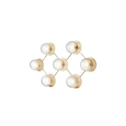 Liila 7 væglampe / loftlampe, nordic guld/klar