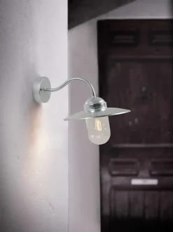 Luxembourg udendørs væglampe, galv. stål