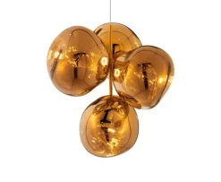 Melt lille lysekrone, guld