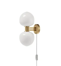 Memoir 2 væglampe 120, messing/opal