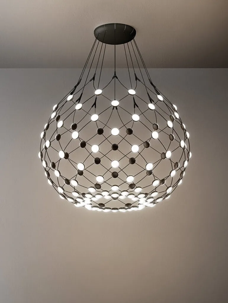 Mesh pendel Ø100 / 2 m ledning, sort